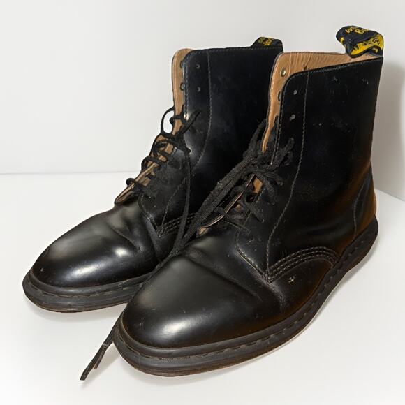 Dr. Martens Men’s Black Leather Boots Size 9 Lace Up Combat Workwear main image 9
